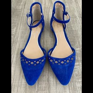 Blue Strappy Flats